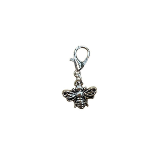 Bee Animal Guide Charm symbolizing community, persistence, and abundance, for spiritual necklaces and manifestation crystal bracelets.