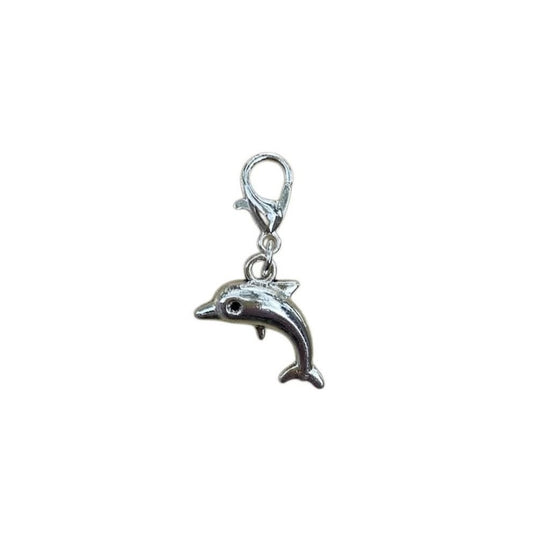 Dolphin Animal Guide Charm symbolizing joy, intuition, and harmony, for boho necklaces and healing crystal bracelets.