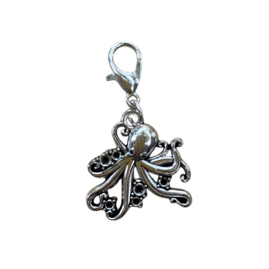 Octopus Animal Guide Charm symbolizing creativity, adaptability, and intelligence, for boho necklaces and protection crystal bracelets.