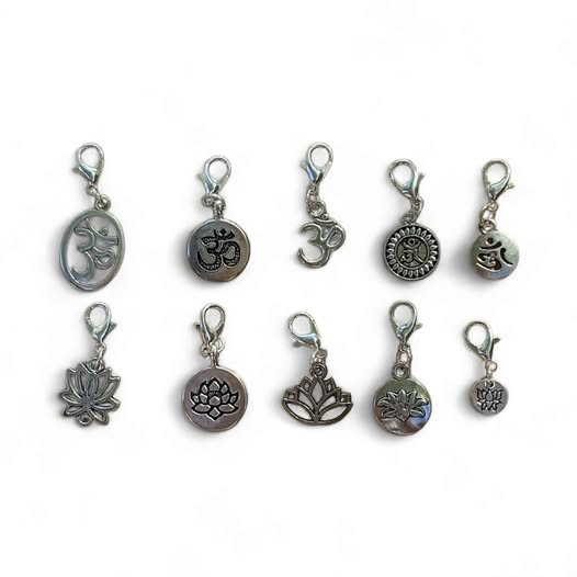 10 Om and Lotus Charms