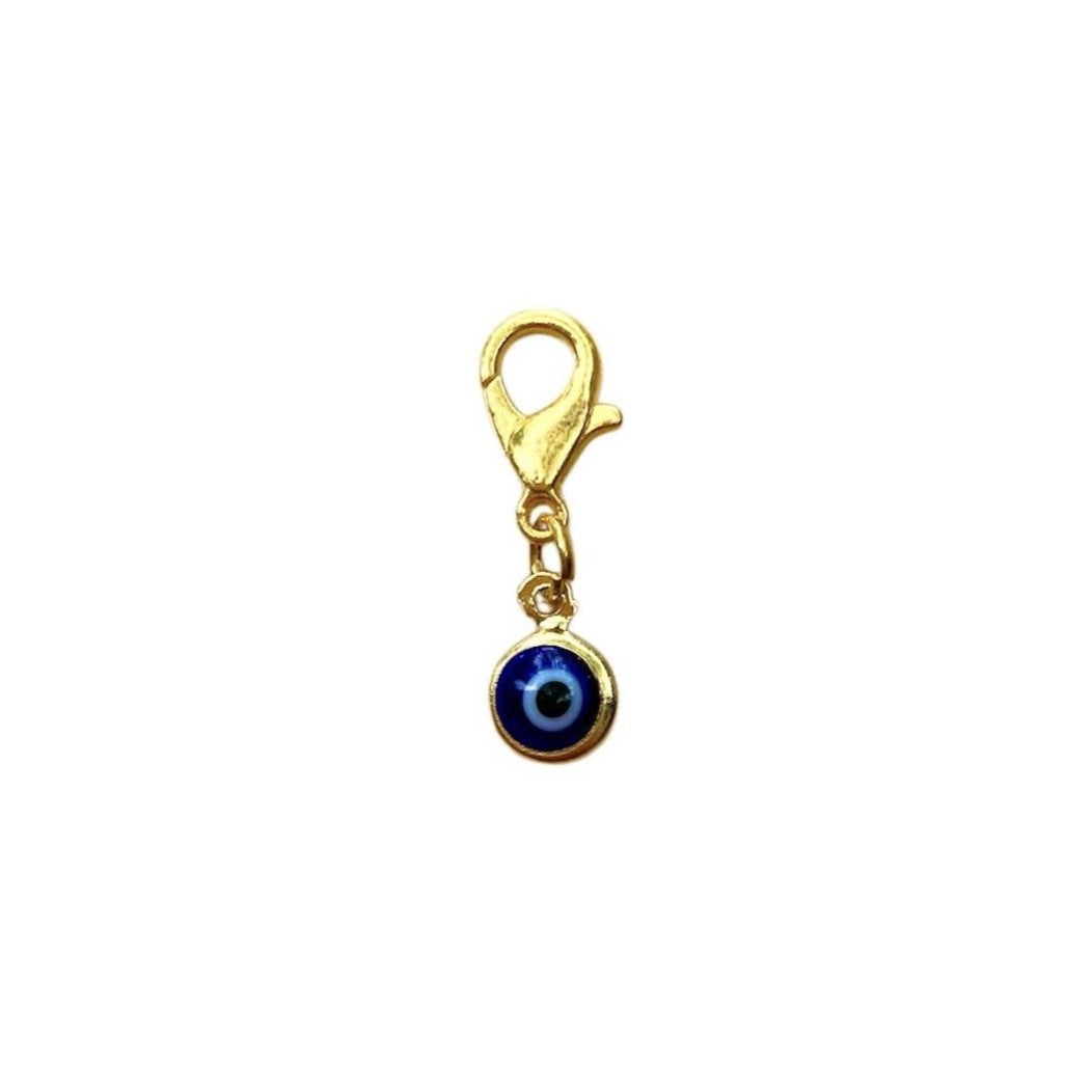 mini gold evil eye charm, blue evil eye protection jewelry, spiritual charms, amulet charm, protection jewelry supplies