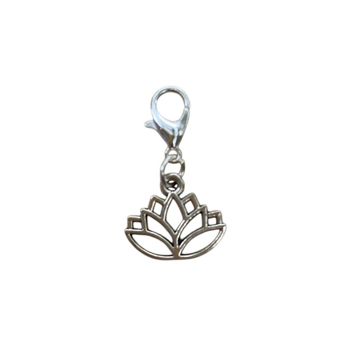 Classic lotus flower charm with layered petals, symbolizing purity and spiritual growth, for necklaces and bracelets.