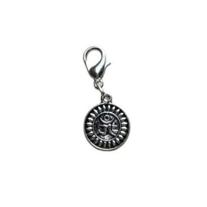 Ohm Coin Charm – two-sided coin for yoga jewelry necklaces and healing crystal bracelets
