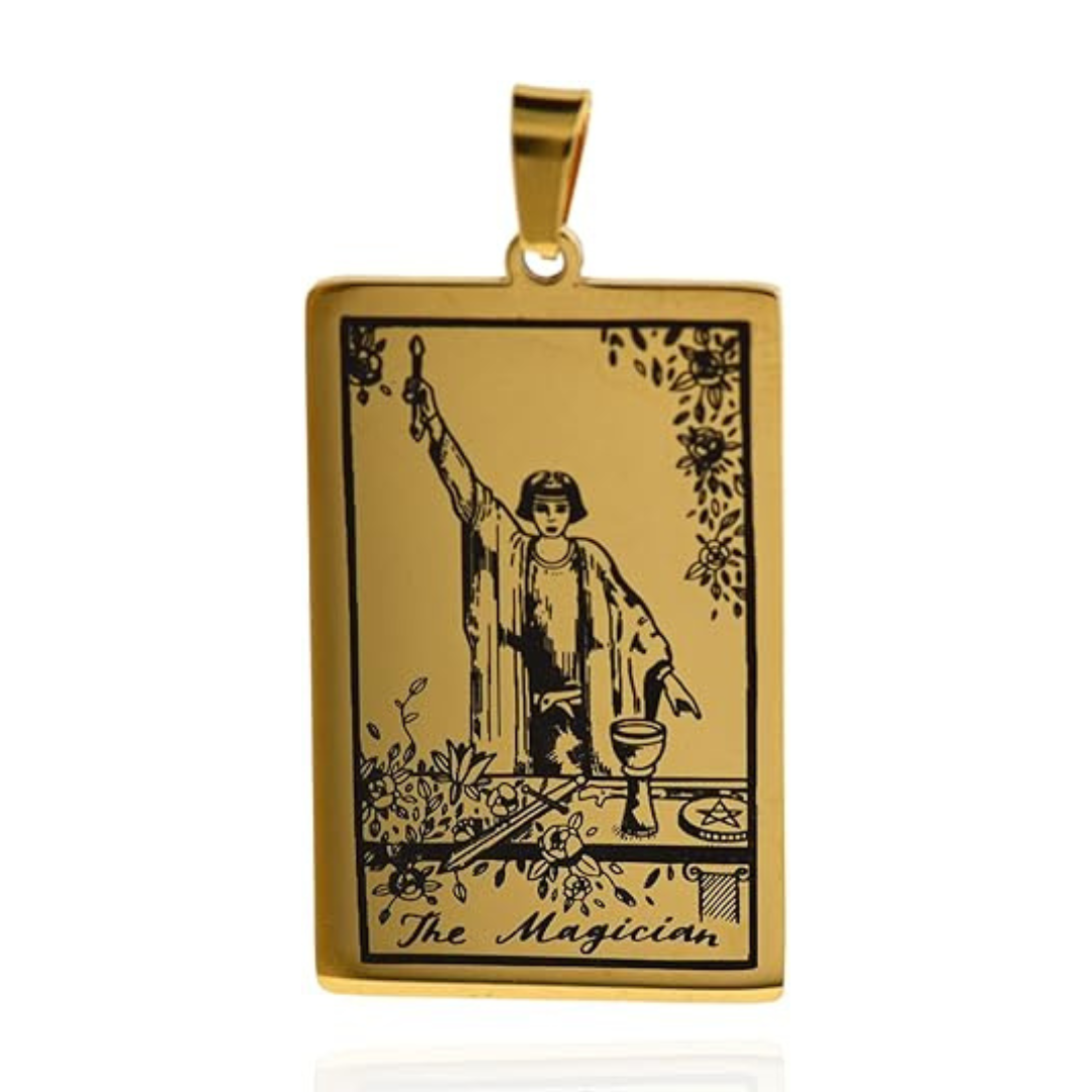 Tarot Card Necklace Gold Major Arcana The Magician