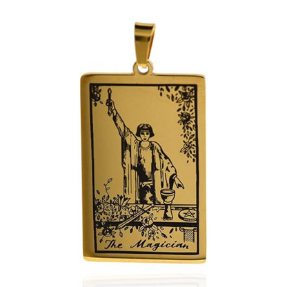 Tarot Card Necklace Gold Major Arcana The Magician