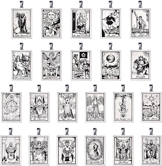 Tarot Card Necklaces - Silver Colored HD