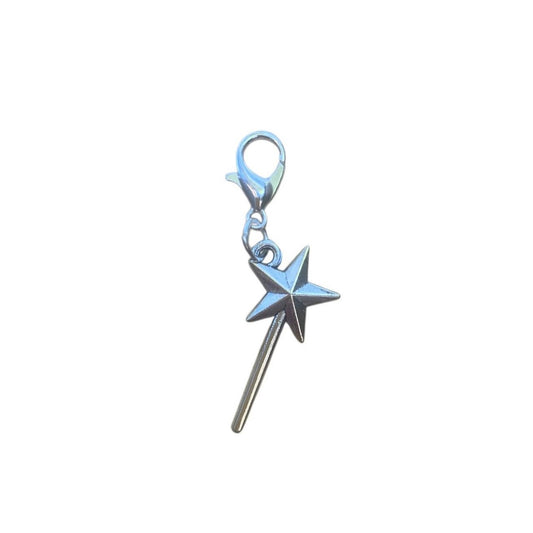 Magic Wand Charm symbolizing intention, manifestation, and mystical energy, for boho necklaces and manifestation crystal bracelets.
