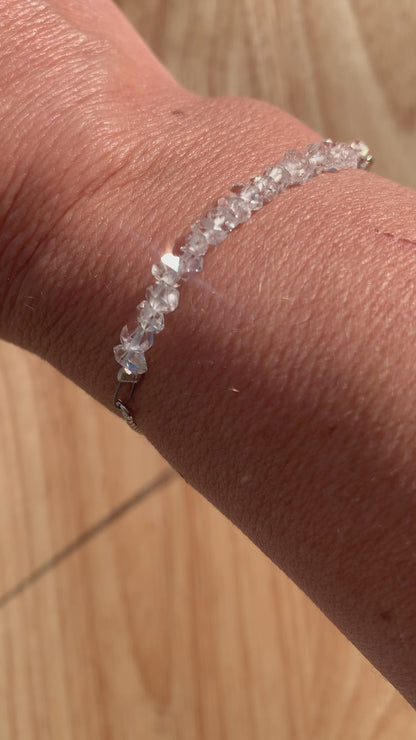 Herkimer Diamond Bracelet with Adjustable Chain (April)