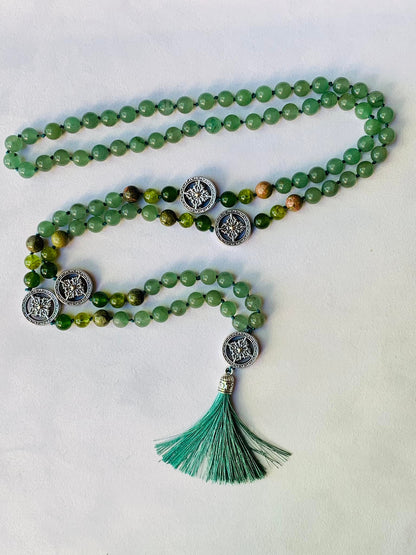 Adundantia Mala - Prosperity - Green Aventurine, Unakite, Peridot, Taiwanese Jade