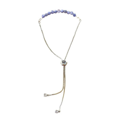 healing crystal bracelets dainty 4mm tanzanite with adjustable chain